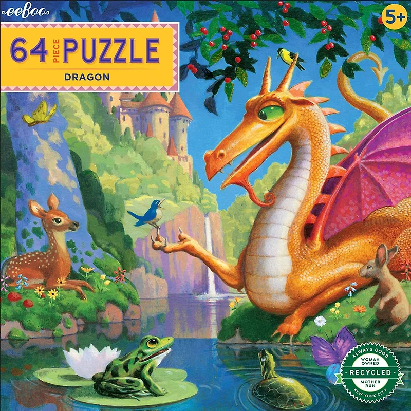 eeBoo Dragon 64 Piece Jigsaw Puzzle