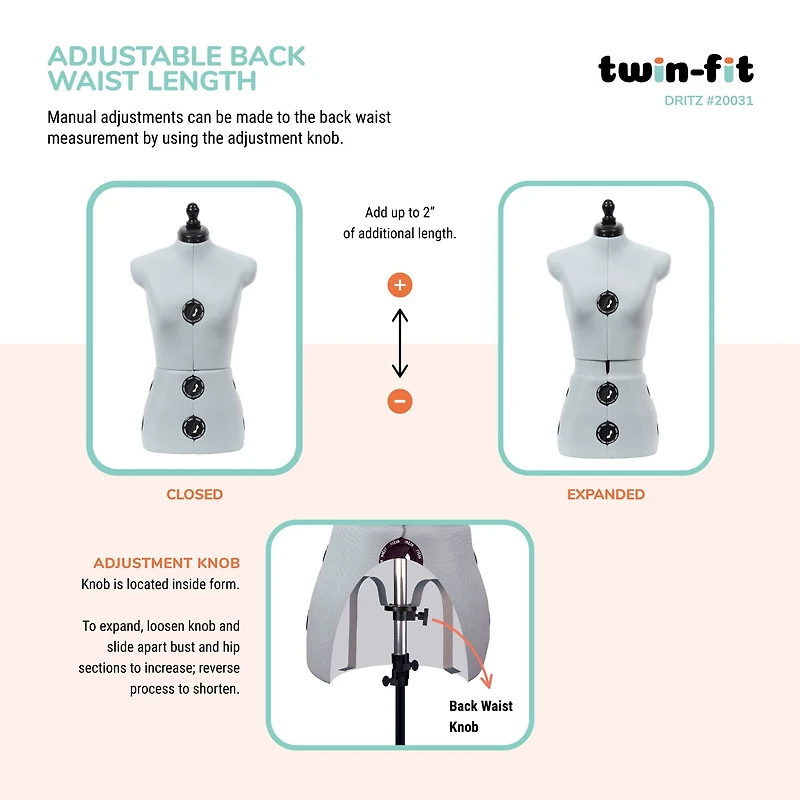 Dritz® Twin-Fit Small Dress Form with Adjustable Tri-Pod Stand