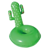18" Green Cactus Inflatable Swimming Pool Floating Drink Holder