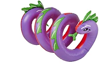 Swim Central 96" Inflatable Purple & Green Two Headed Curly Serpent Swimming Pool Float