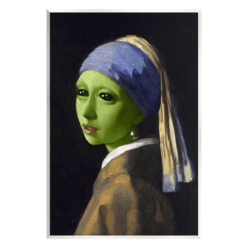 Stupell Industries Girl With Pearl Earring Alien Wall Plaque Art