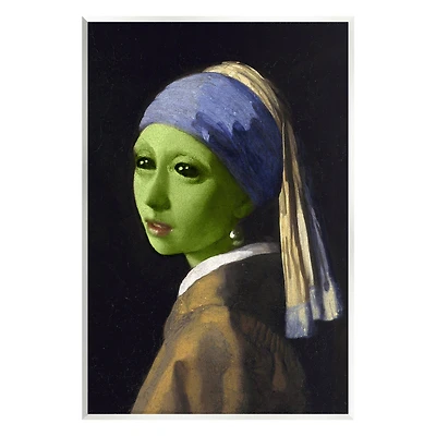 Stupell Industries Girl With Pearl Earring Alien Wall Plaque Art