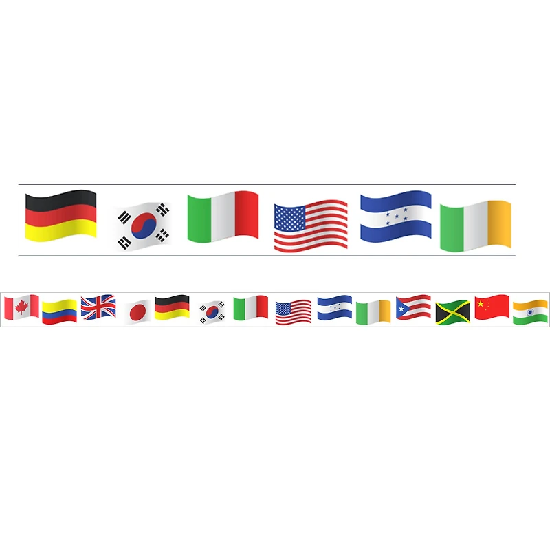 Charles Leonard World Flag Theme Magnetic Border, 48ft.