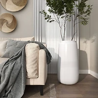 30" Tall White Floor Vase