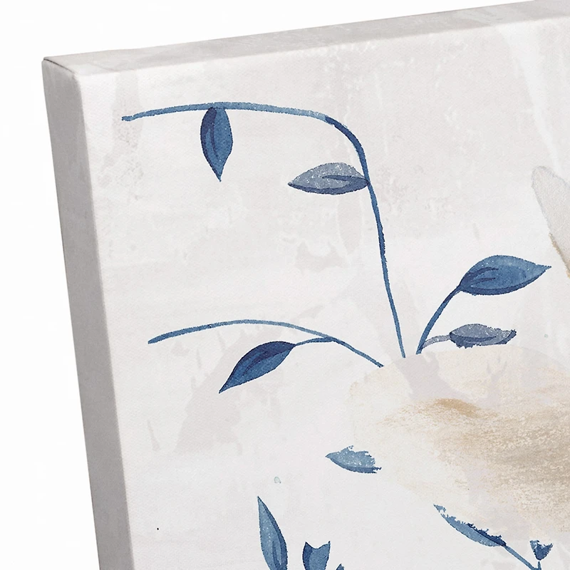 Navy Patterned Cow 12" x 18" Canvas Wall Art