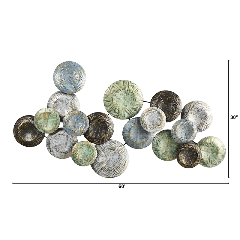 5ft. x 2.5ft. Embossed Metal Disc Wall Art Decor