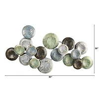 5ft. x 2.5ft. Embossed Metal Disc Wall Art Decor