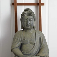 19.75" Gray Buddha Statue