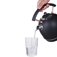 MegaChef 1.8L Matte Black Half Circle Electric Tea Kettle