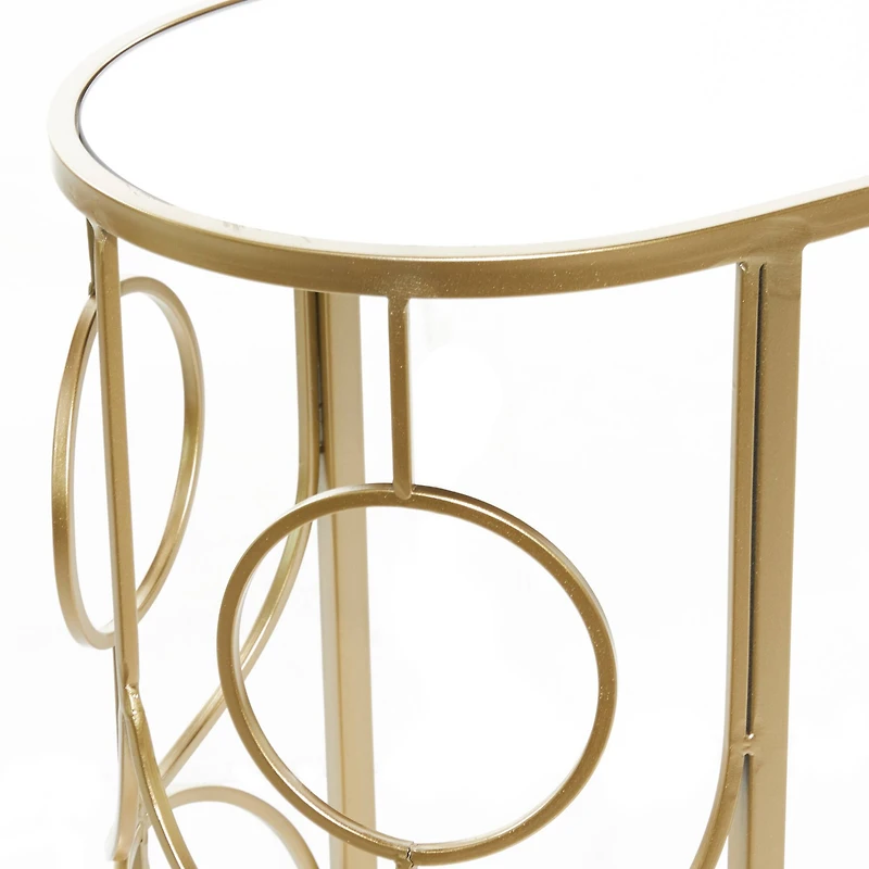 24" Gold Contemporary Metal Accent Table