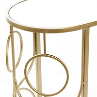 24" Gold Contemporary Metal Accent Table