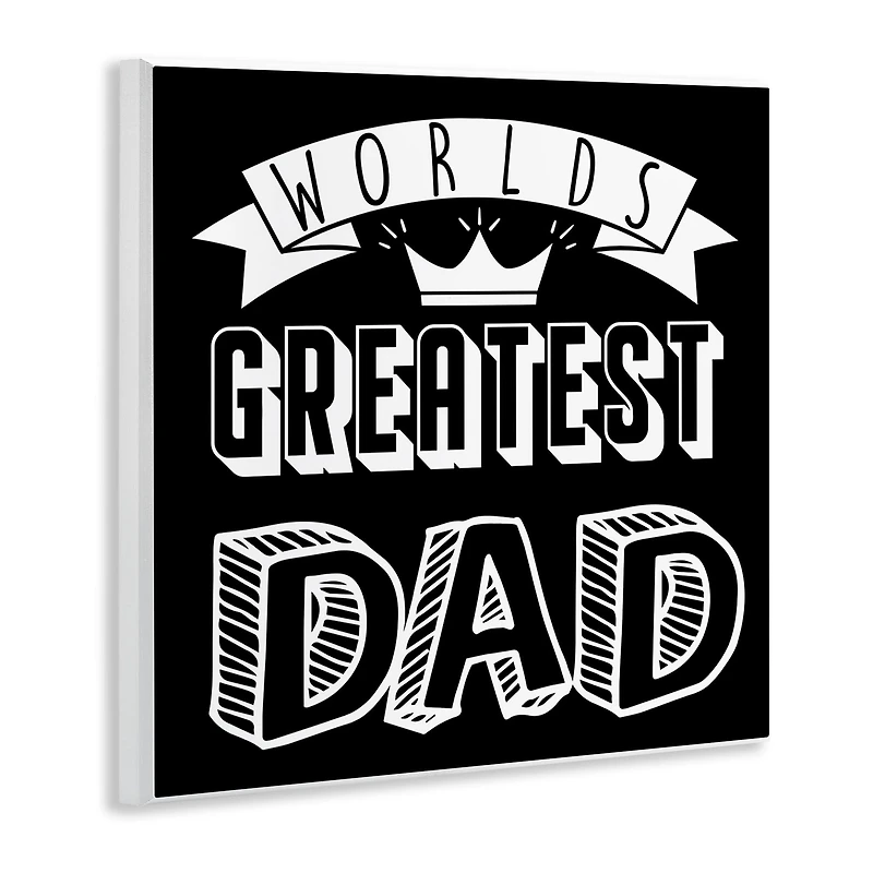 Stupell Industries Worlds Greatest Dad Cool Varied Typography Crown Design Wall Plaque Art