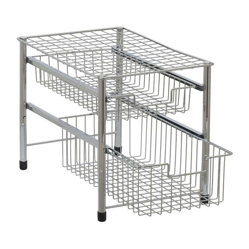 Household Essentials Sliding 2-Basket Cabinet Organizer
