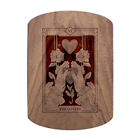 11" x 8" The Lovers Tarot Walnut Oval Cutting Board