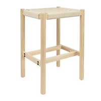 Hello Honey® Fernway 25" Solid Wood and Woven Rope Counter Height Stool