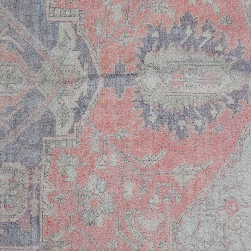 Hello Honey® 4ft. x 6ft. Orange, Brown & Cream Cotton Chenille Distressed Print Rug with Fringe