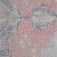 Hello Honey® 4ft. x 6ft. Orange, Brown & Cream Cotton Chenille Distressed Print Rug with Fringe