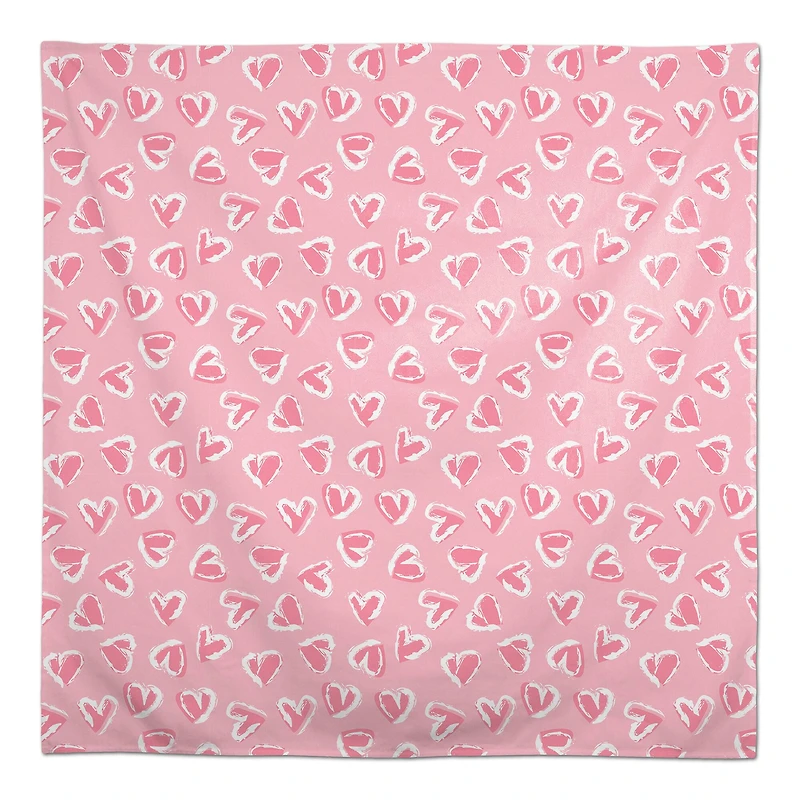 58" Pink Cute Hearts Pattern Tablecloth