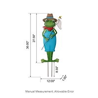 Glitzhome® 36" Metal Standing Frog Yard Stake
