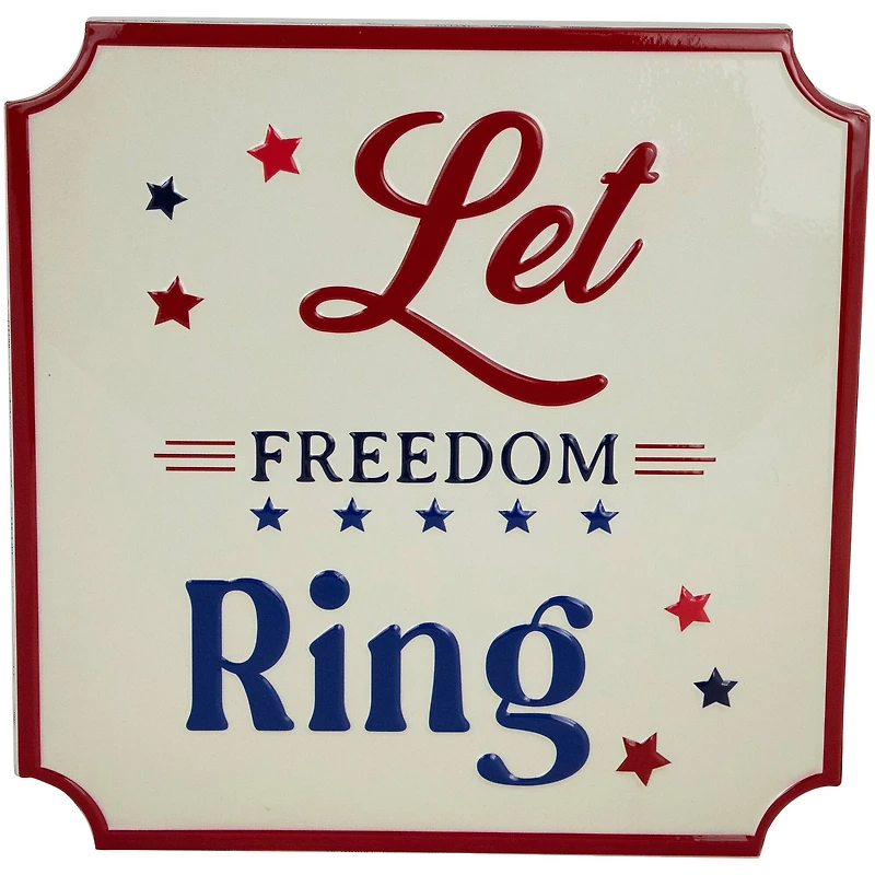 11.75" Let Freedom Ring Americana Metal Wall Sign