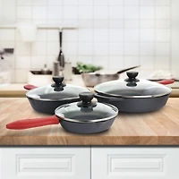 MegaChef 9 Piece Pre-Seasoned Cast Iron Skillet Set
