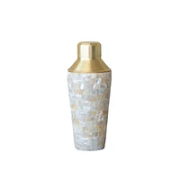Hello Honey® 24oz. Gold Finish Stainless Steel & Natural Mother of Pearl Inlaid Cocktail Shaker
