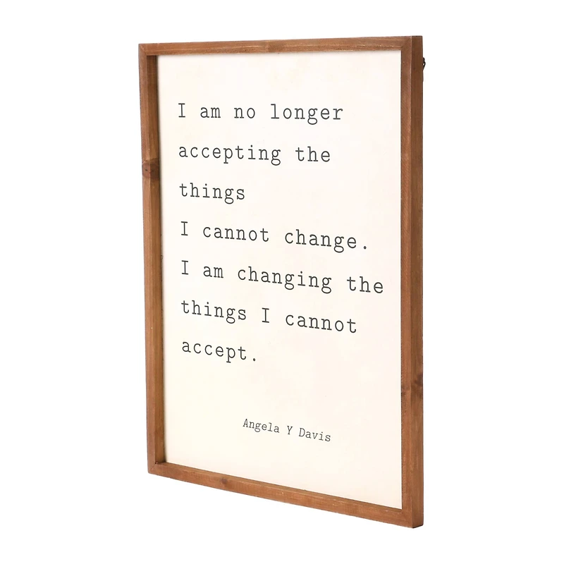 Angela Davis Quote Wood Framed Wall Sign