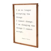 Angela Davis Quote Wood Framed Wall Sign
