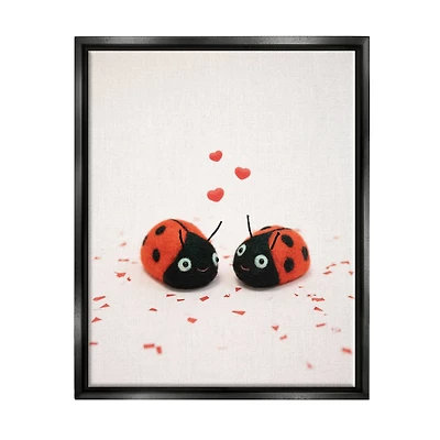 Stupell Industries Ladybugs Valentine's Hearts Floater Framed Art