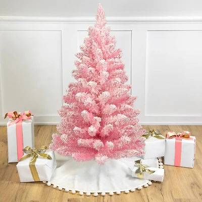 3ft. Unlit Madeline Pink Flocked Spruce Artificial Christmas Tree