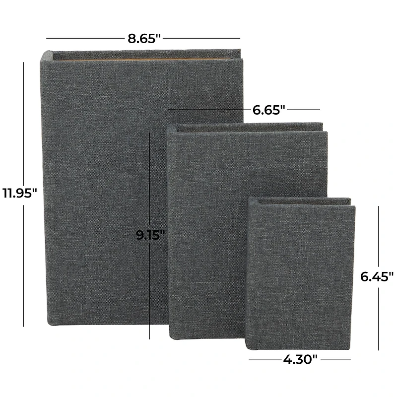 Light Gray Linen Faux Book Box Set