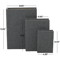 Light Gray Linen Faux Book Box Set