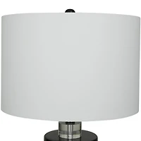 Black Marble Thick Stand Table Lamp with Drum Shade 15" x 15" x 24"