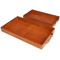 Leather Nesting Tray with Buckle Handles Décor Set