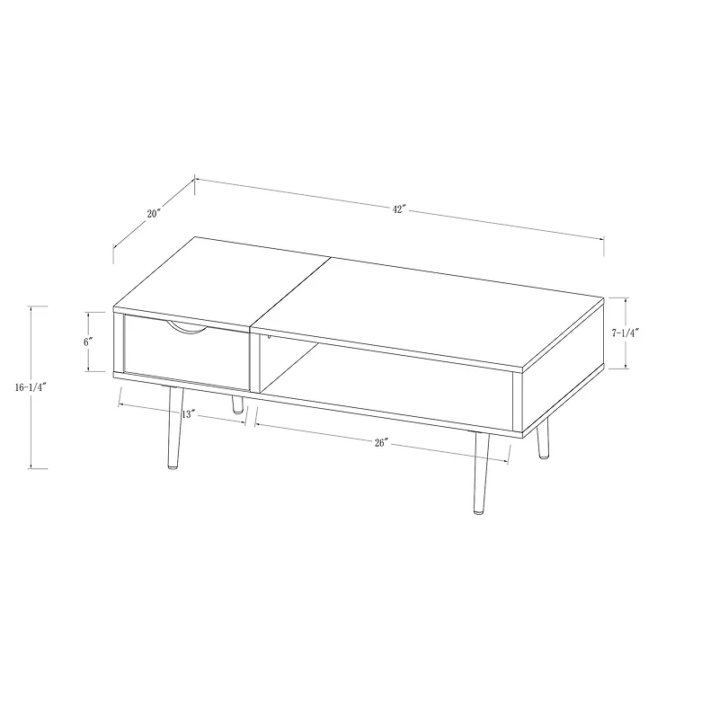 Acorn Mid Century Modern Faux Marble Coffee Table