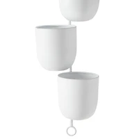 25" White Metal Contemporary 3-Pot Hanging Planter