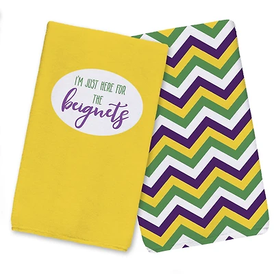 Here for Beignets Mardi Gras Tea Towel Set