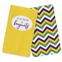Here for Beignets Mardi Gras Tea Towel Set