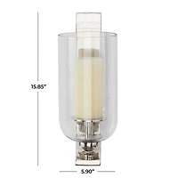 Silver Aluminum Modern Wall Sconce, 6" x 8" x 16"