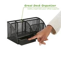 Mind Reader 7-Compartment Desk Organizer Supplies & Accessories Storage