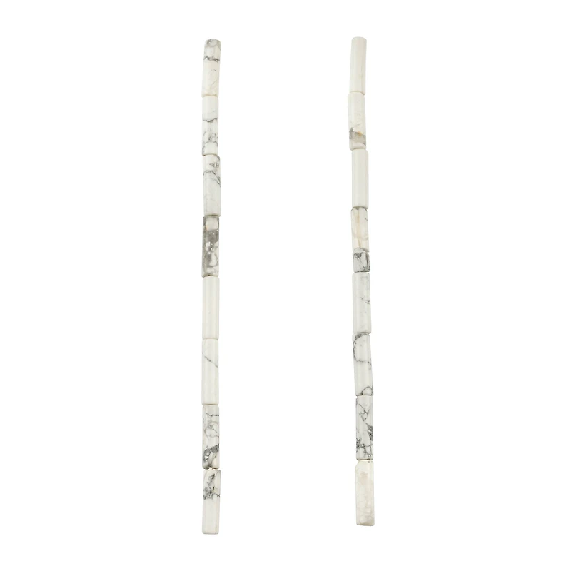 White Howlite Tube Beads, 16mm by Bead Landing™