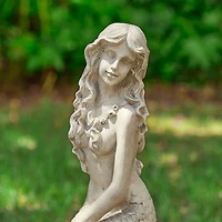 Glitzhome® 20" MGO Mermaid Garden Statue