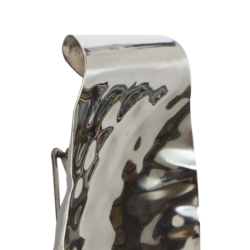 Set of 2 Silver Stainless Steel Contemporary Wall Sconce, 13.5", 18.5"