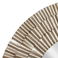 42" Silver Rustic Metal Round Wall Mirror