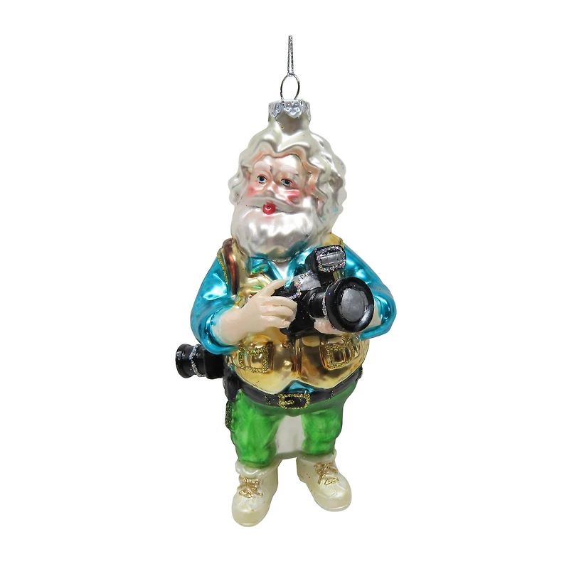5.25" Photographer Santa Glass Ornament by Ashland®