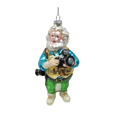 5.25" Photographer Santa Glass Ornament by Ashland®