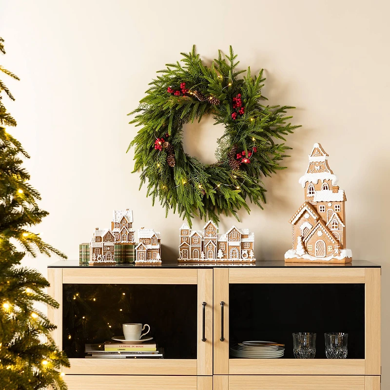 Glitzhome® 5.5" Christmas Resin Gingerbread House Table Decor Set