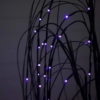 4ft. Orange & Purple LED Pre-Lit Halloween Black Willow Artificial Fall Tree