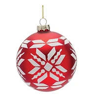 6ct. Nordic Snowflake Glass Ball Ornament