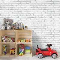 RoomMates White Brick Peel & Stick Wallpaper